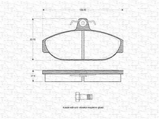 MAGNETI MARELLI 363702160856 Тормозные колодки MAGNETI MARELLI для VOLVO