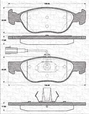 MAGNETI MARELLI 363702161198 Тормозные колодки MAGNETI MARELLI для ALFA ROMEO 145