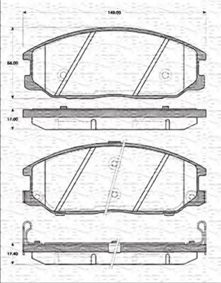 MAGNETI MARELLI 363702161288 Тормозные колодки для HYUNDAI SANTA FE