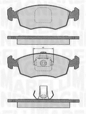 363916060233 MAGNETI MARELLI Тормозные колодки 363916060233 MAGNETI MARELLI Тормозные колодки