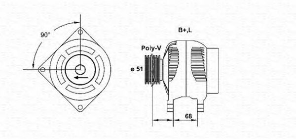 MAGNETI MARELLI 943355194010 Генератор MAGNETI MARELLI для PEUGEOT