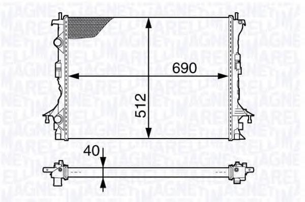 MAGNETI MARELLI 350213140100 Радиатор, охлаждение двигателя  MAGNETI MARELLI 350213140100 Радиатор, охлаждение двигателя
