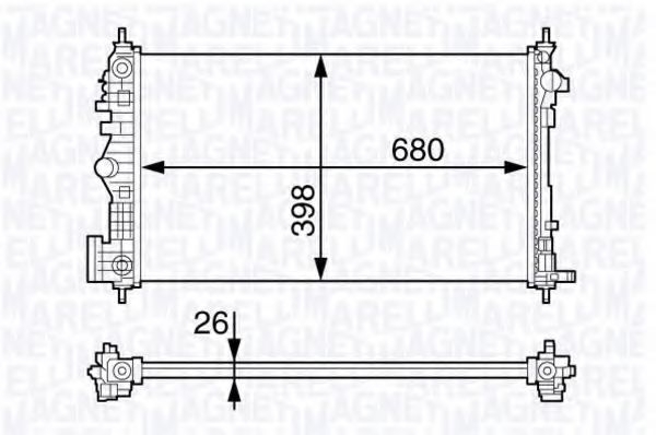 MAGNETI MARELLI 350213141200 Радиатор, охлаждение двигателя  MAGNETI MARELLI 350213141200 Радиатор, охлаждение двигателя