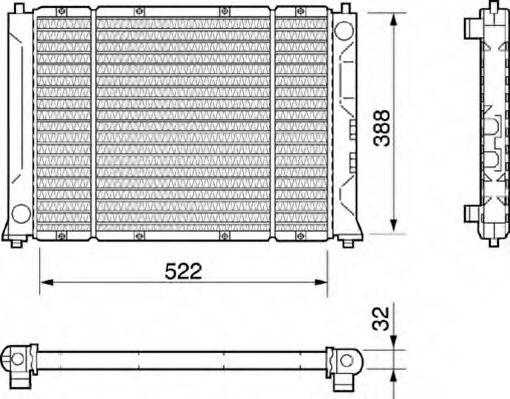 MAGNETI MARELLI 350213414000 Радиатор охлаждения двигателя для CADILLAC BLS