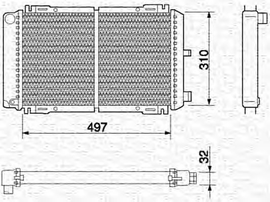 MAGNETI MARELLI 350213460000 Радиатор охлаждения двигателя для MERCEDES-BENZ VARIO