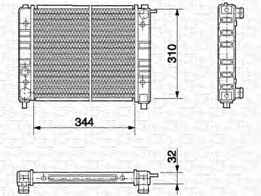 MAGNETI MARELLI 350213637000 Радиатор охлаждения двигателя MAGNETI MARELLI для SEAT