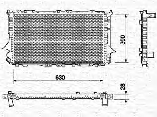 MAGNETI MARELLI 350213689000 Радиатор охлаждения двигателя для CHEVROLET TOSCA