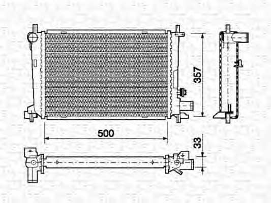 MAGNETI MARELLI 350213725000 Радиатор охлаждения двигателя для LINCOLN