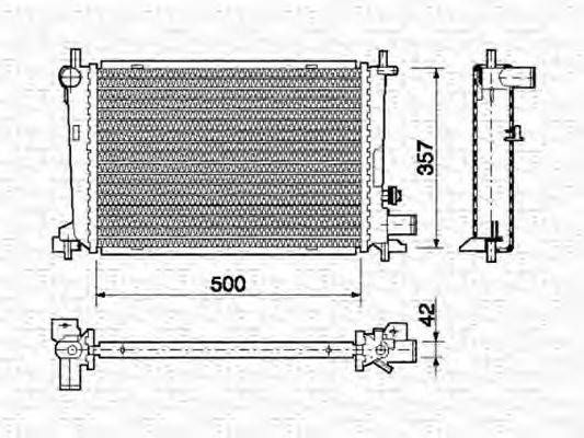 MAGNETI MARELLI 350213726000 Радиатор охлаждения двигателя для CHERY AMULET