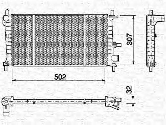 MAGNETI MARELLI 350213748000 Радиатор охлаждения двигателя для DODGE RAM